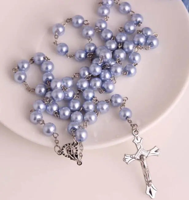 Manufacturer Direct Rosary Beads Imitation Glass Necklace