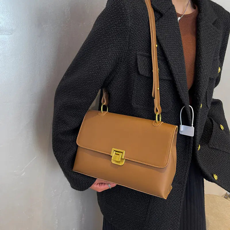 Ladies One-Shoulder Solid Color Winter Messenger Bag