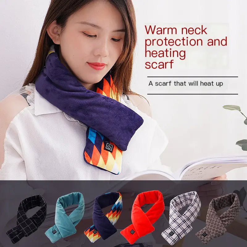 Heated Neck Warmer Scarf with Thermal Relief Design