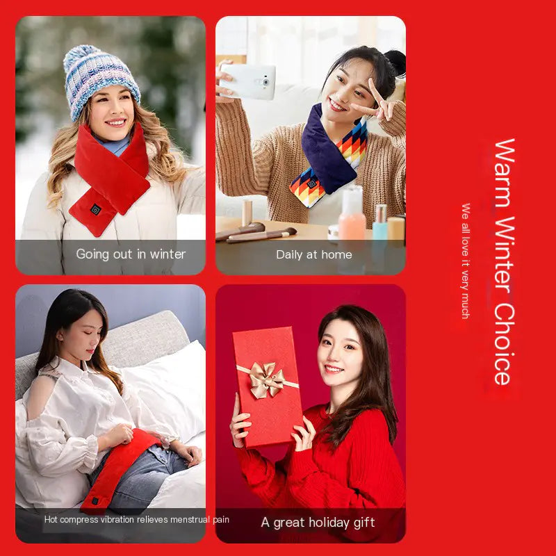Heated Neck Warmer Scarf with Thermal Relief Design