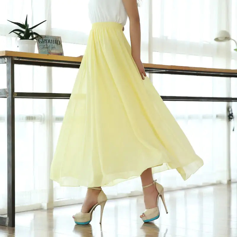 Ladies Mid-Length Chiffon Beach Skirt