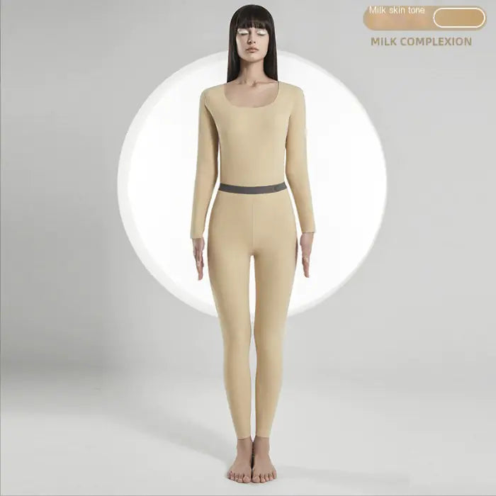Women's Thermal Underwear Set - Long-Sleeved Fleece Trousers