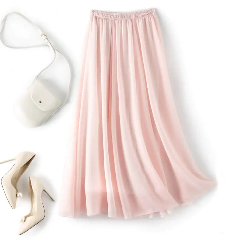 Ladies Mid-Length Chiffon Beach Skirt