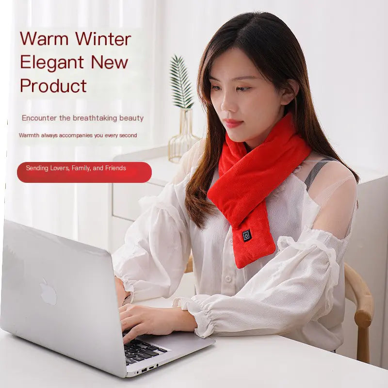 Heated Neck Warmer Scarf with Thermal Relief Design