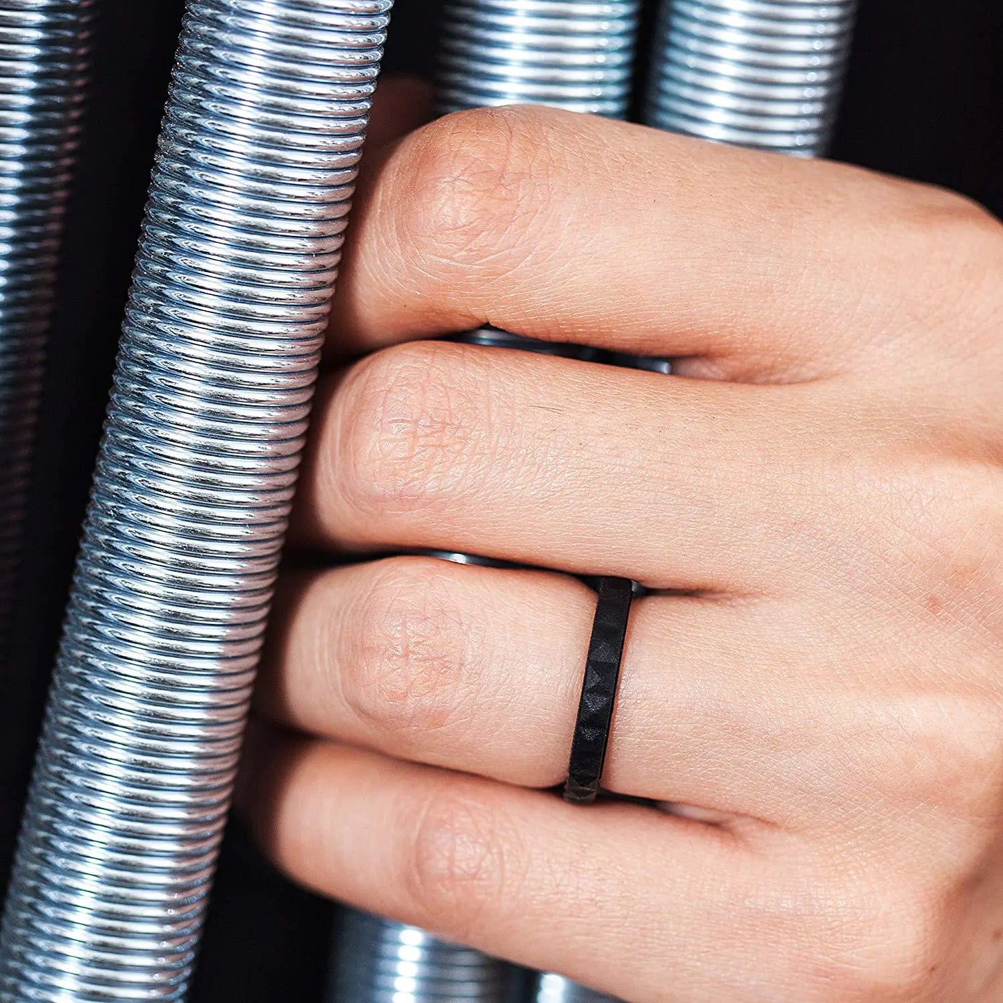 Silicone Ring with Diamond Pattern - Customizable Geometric Design