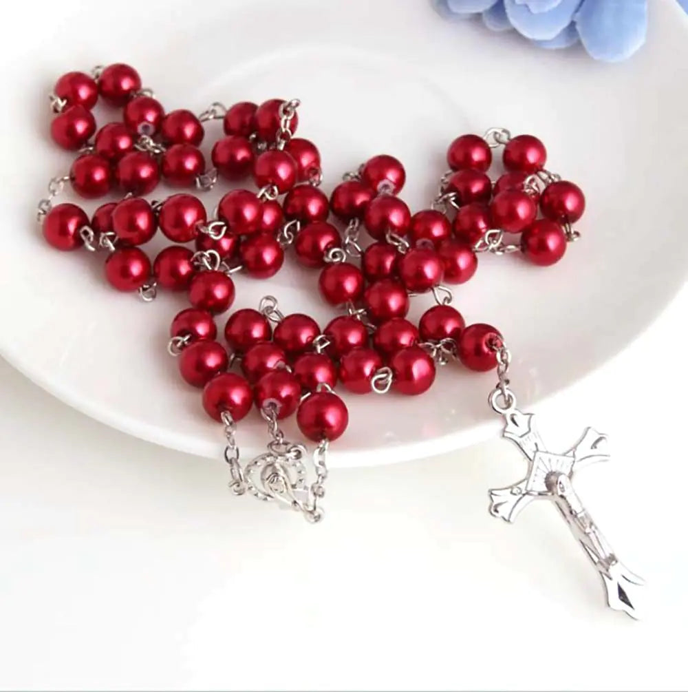 Manufacturer Direct Rosary Beads Imitation Glass Necklace
