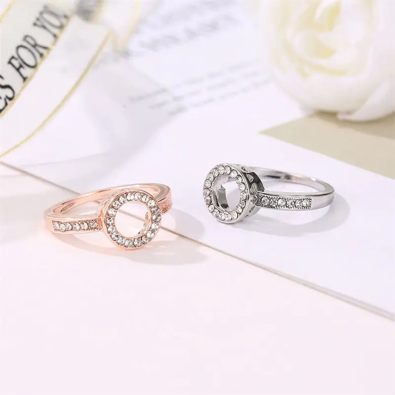 Geometric Diamond Ring for Women - Circle Design