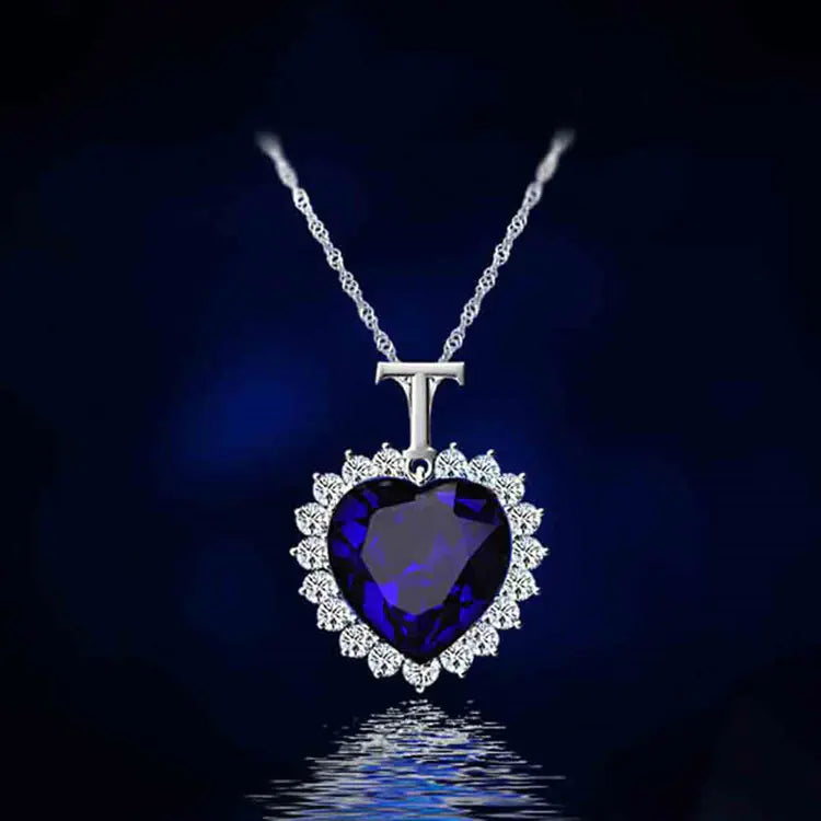 Ocean Star Heart-shaped Crystal Pendant Necklace