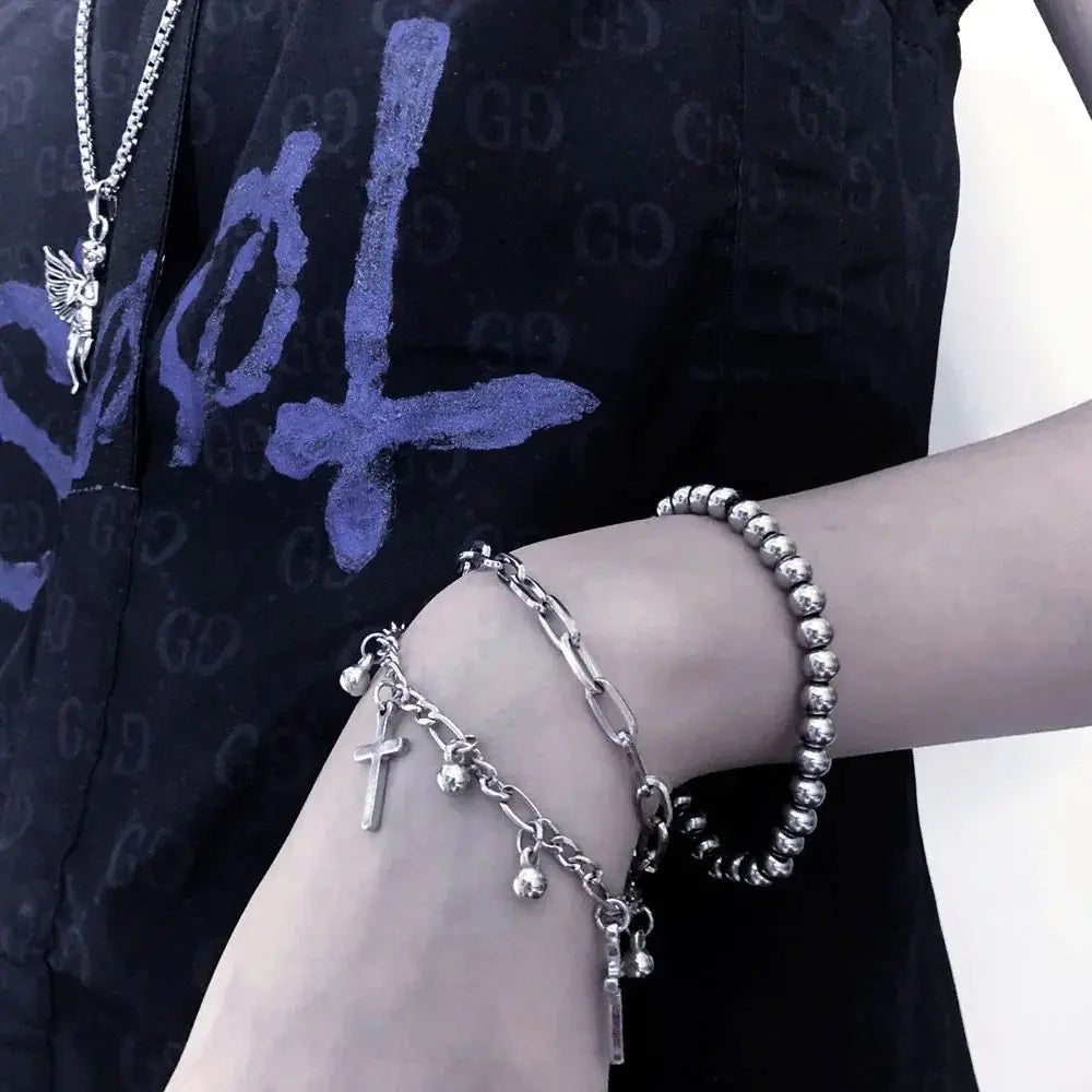 Vintage Double Cross Bracelet for Women