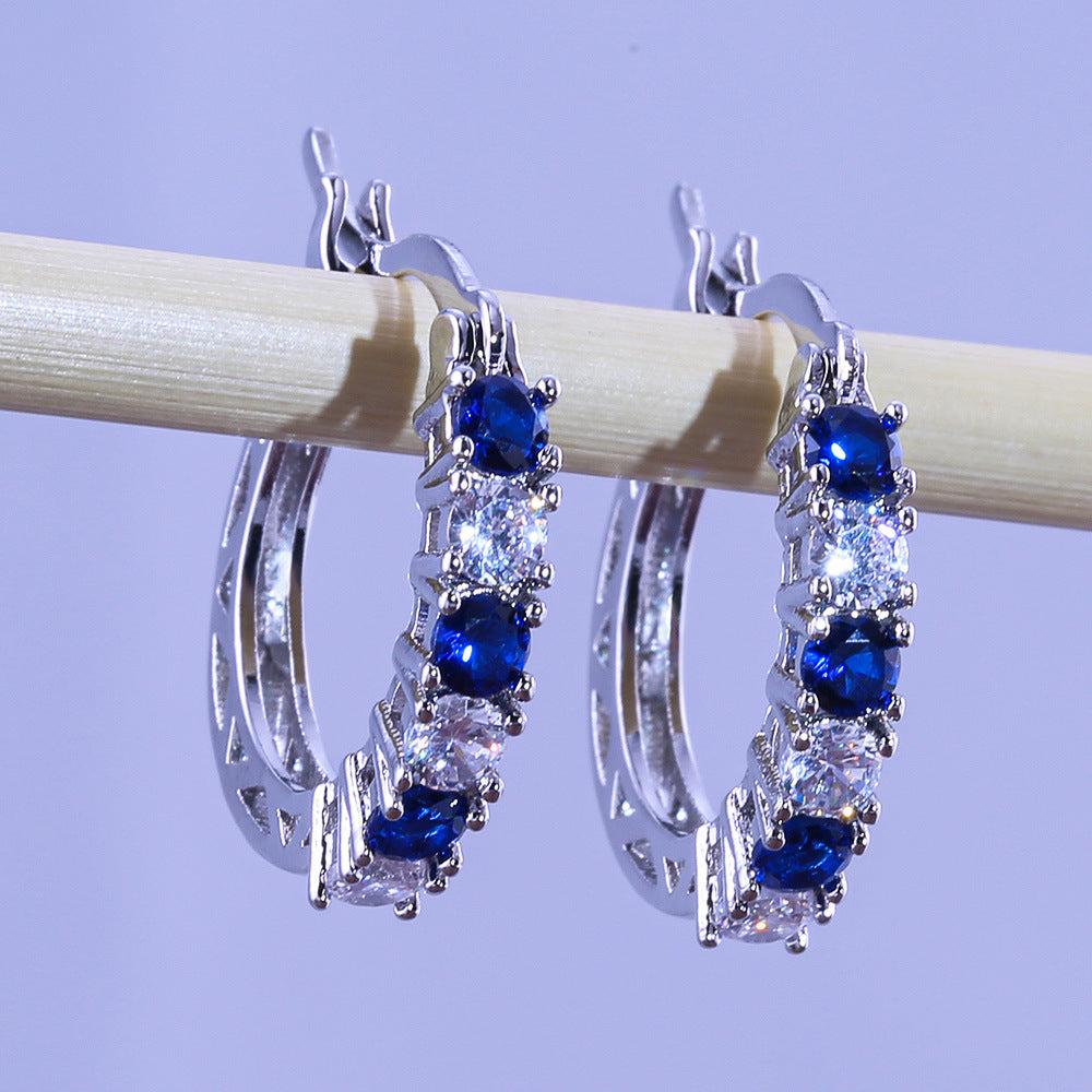 Colorful Zircon Earrings for Ladies - Fashion Versatile Style
