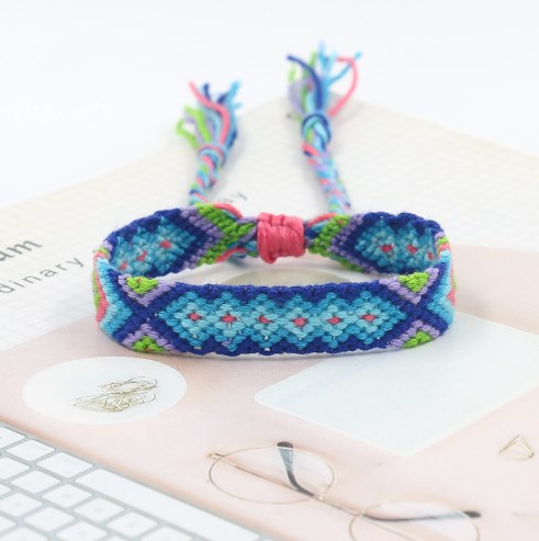 Double Layer Wave Anklet with Totem Handwoven Design