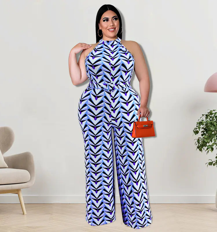 Plus Size Women's 5XL Summer Halter Jumpsuit