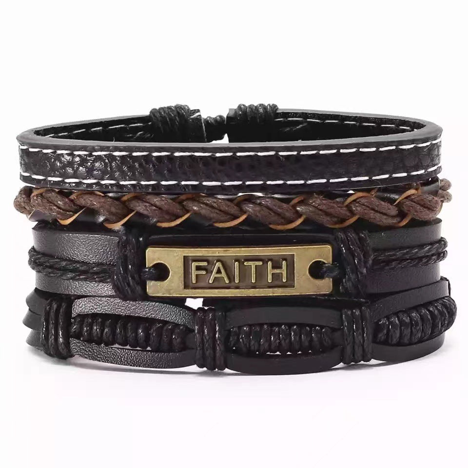 Four-Piece Set of Carpink Hardware Woven Bracelets