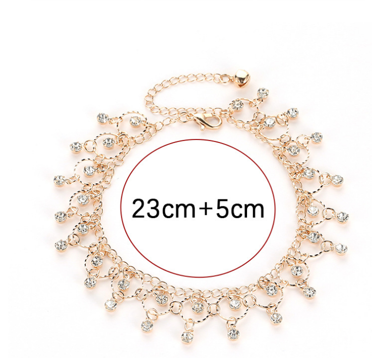 Rhinestone Tassel Anklet and Foot Chain
