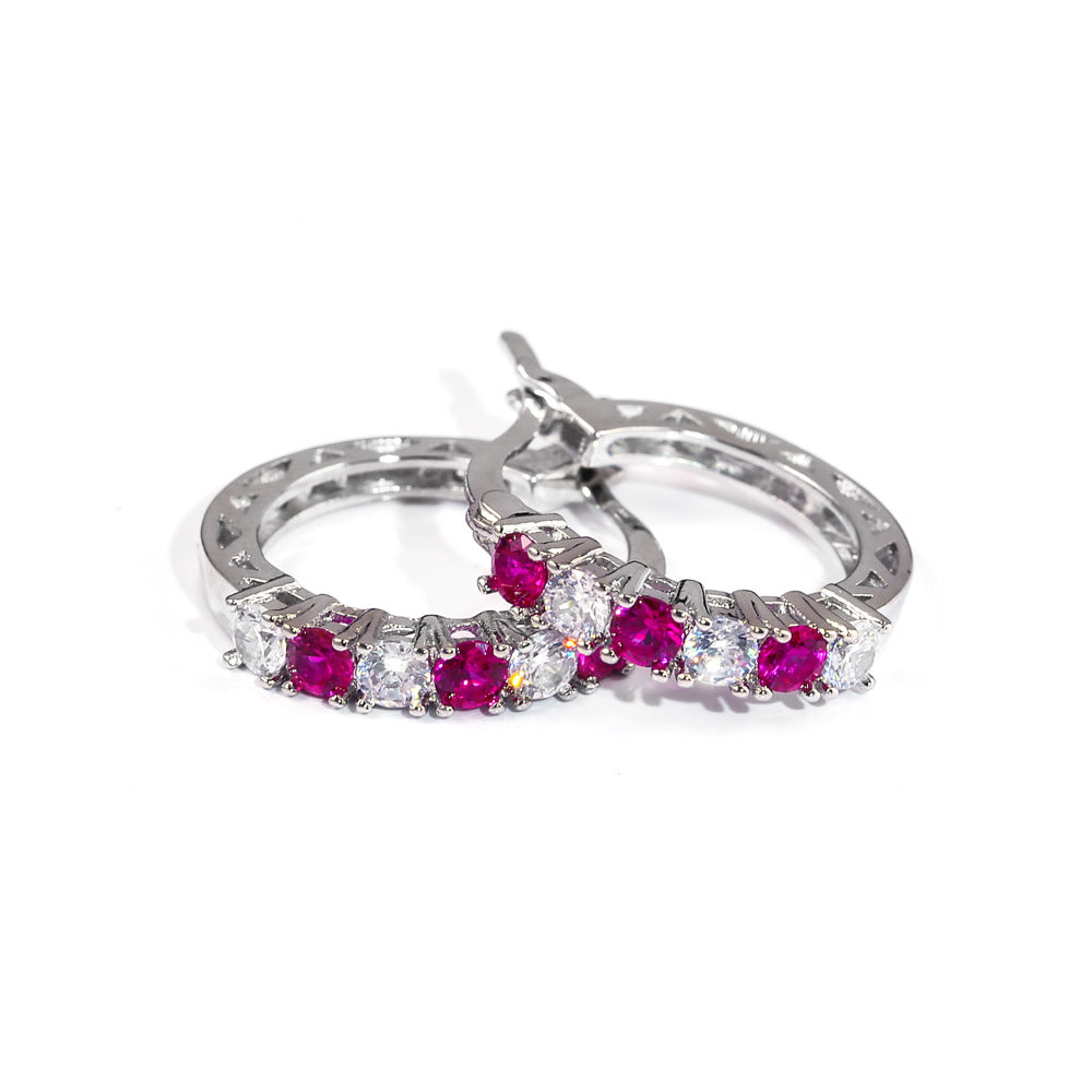 Colorful Zircon Earrings for Ladies - Fashion Versatile Style