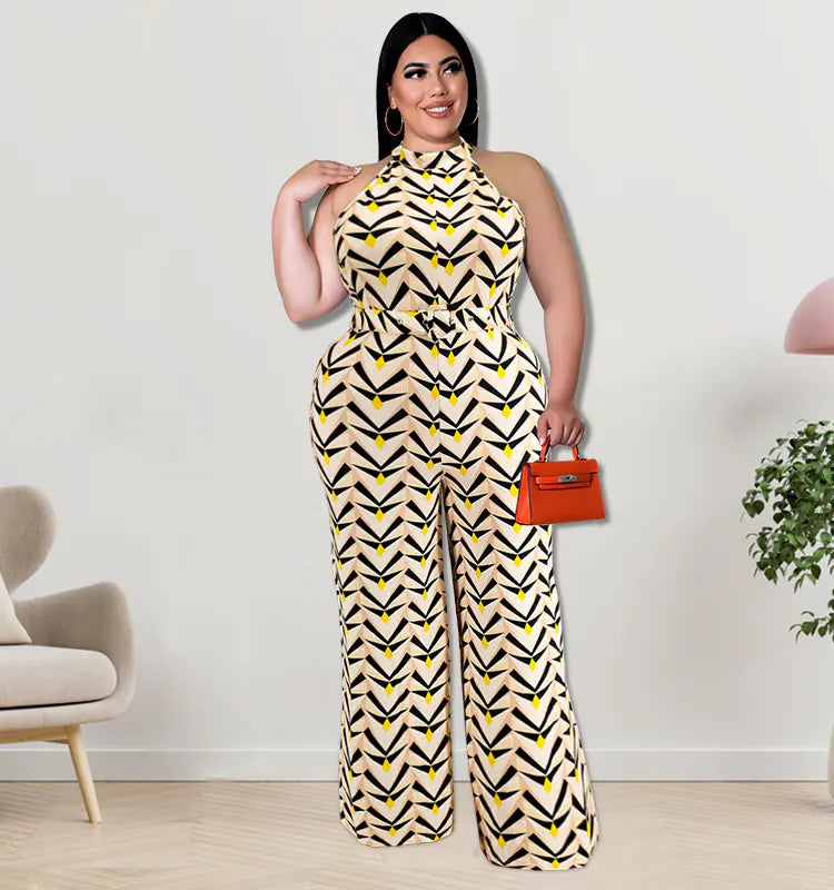 Plus Size Women's 5XL Summer Halter Jumpsuit
