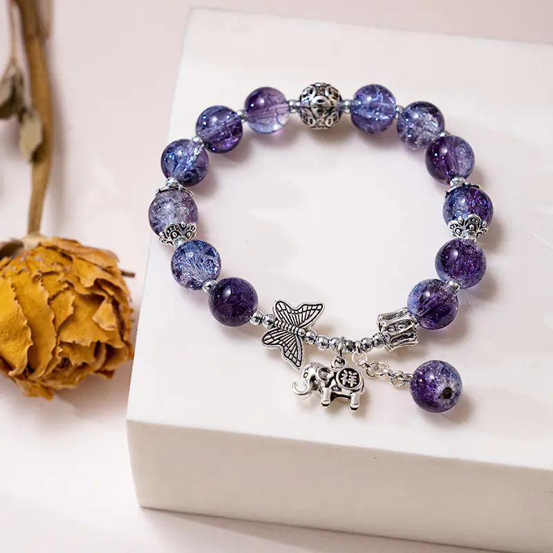 Chinese Style Butterfly Bracelet with Gradient Beads