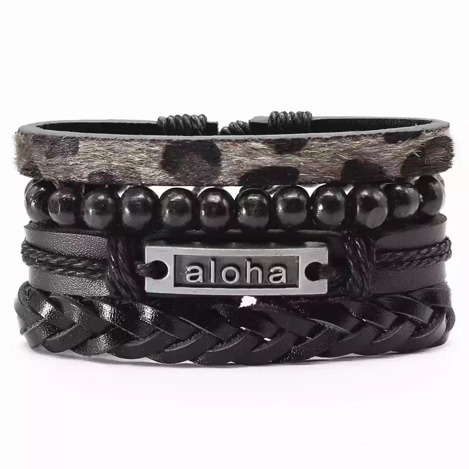 Four-Piece Set of Carpink Hardware Woven Bracelets