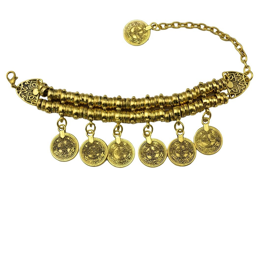Fashionable Bohemian Coin Bracelet and Anklet Combo