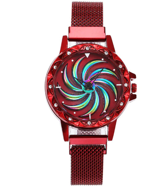 360-Degree Rotating Quartz Watch for Women
