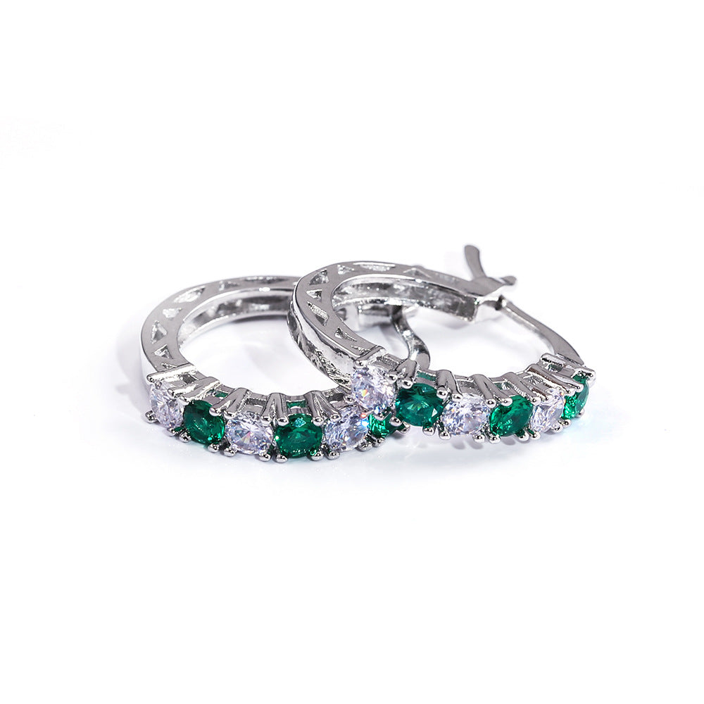 Colorful Zircon Earrings for Ladies - Fashion Versatile Style