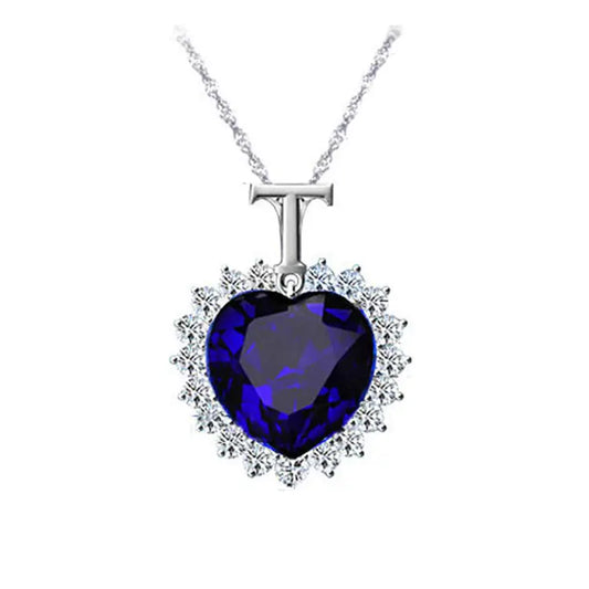 Ocean Star Heart-shaped Crystal Pendant Necklace