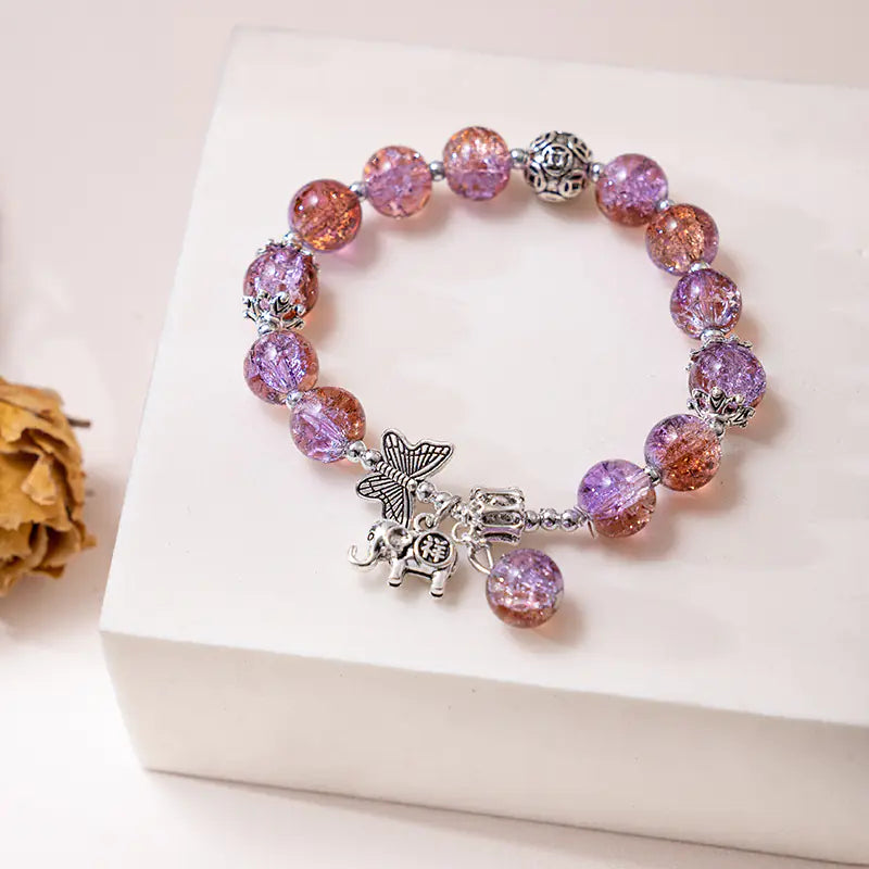 Chinese Style Butterfly Bracelet with Gradient Beads