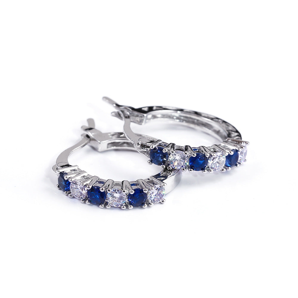 Colorful Zircon Earrings for Ladies - Fashion Versatile Style