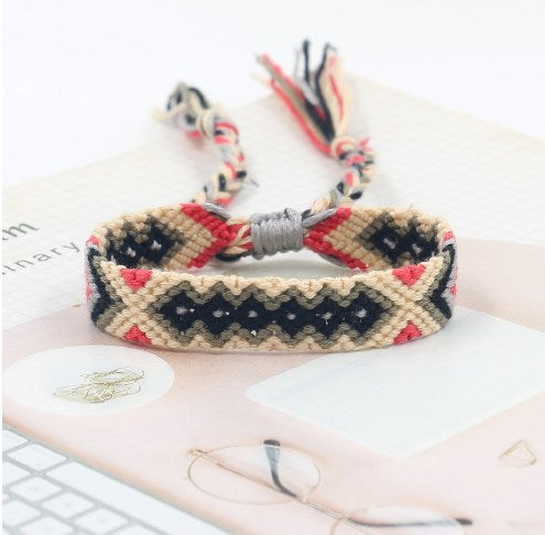 Double Layer Wave Anklet with Totem Handwoven Design