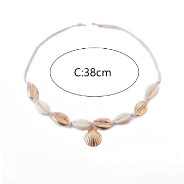 Natural Shell Anklet with Gold Plated Pendant