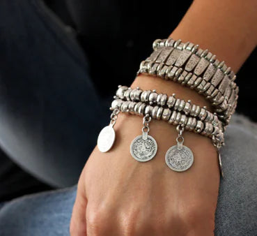 Vintage Coin Engraved Fashion Bracelet