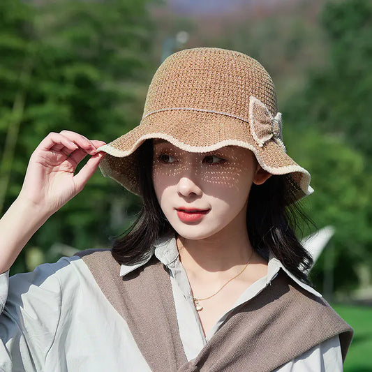 Ladies' Bow Fashion Sunscreen Sun Hat