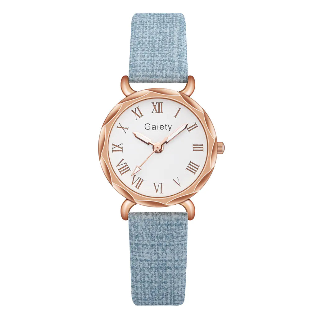 Korean Simple Roman Numeral Quartz Watch for Ladies