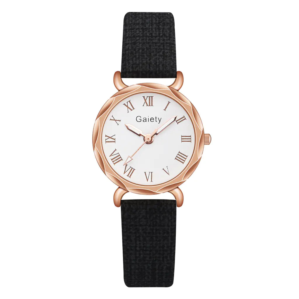 Korean Simple Roman Numeral Quartz Watch for Ladies