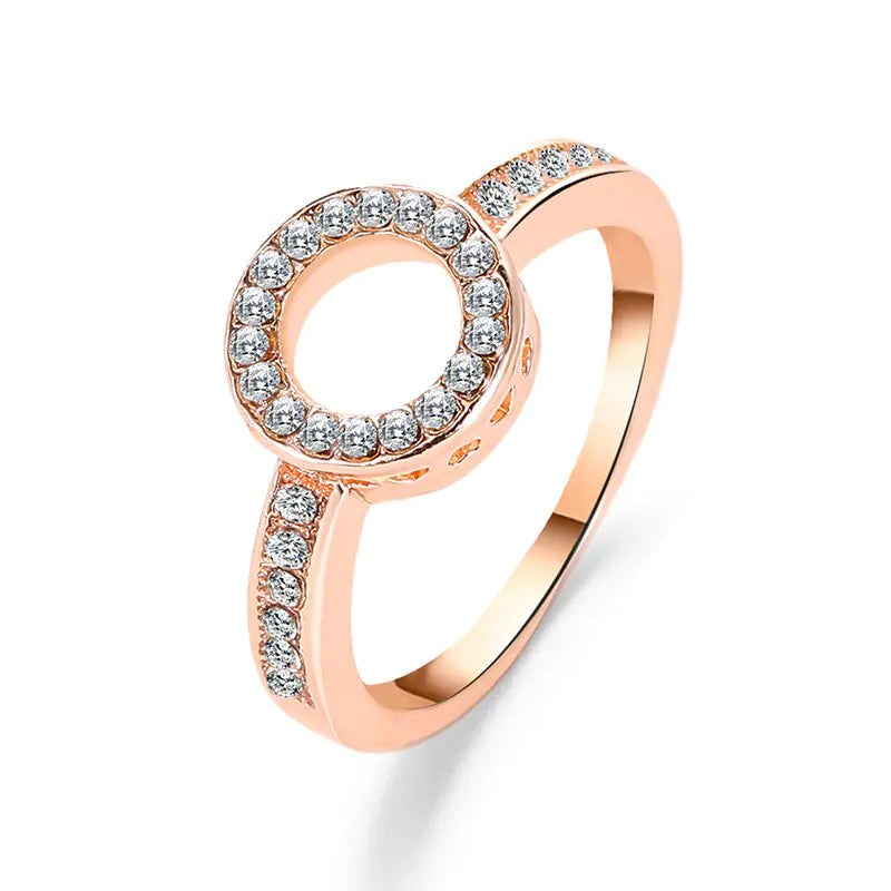 Geometric Diamond Ring for Women - Circle Design