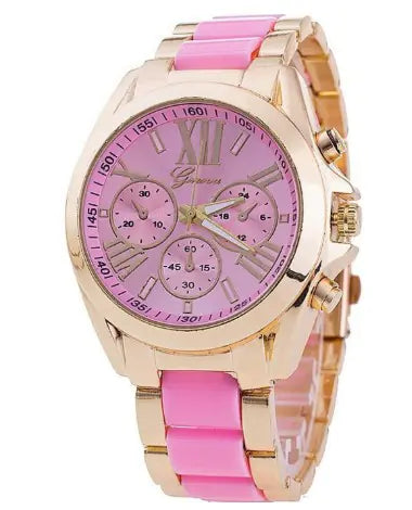 Geneva Alloy Watch for Men and Women, Sports Chronograph