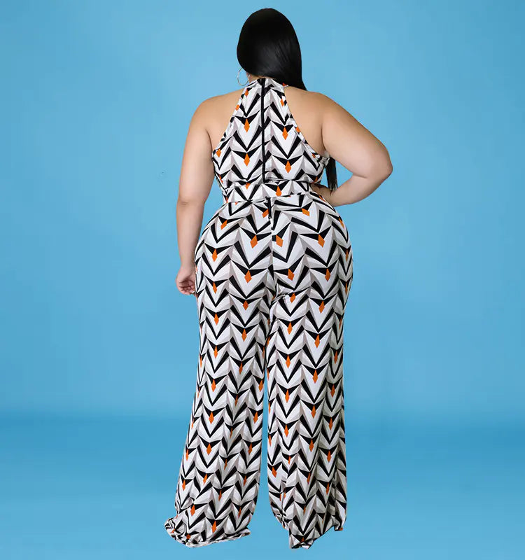 Plus Size Women's 5XL Summer Halter Jumpsuit