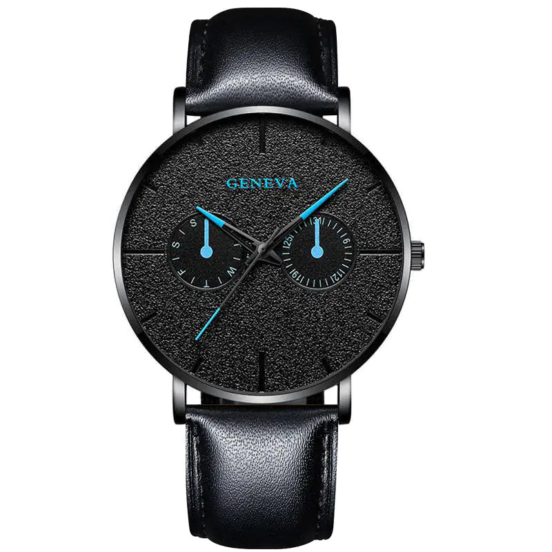 GENEVA Alloy Mesh Strap Quartz Watch for Men