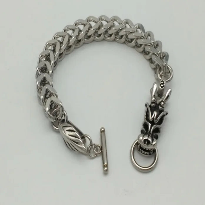 Titanium Steel Dragonhead Bracelet - Fashionable Men's Jewelry