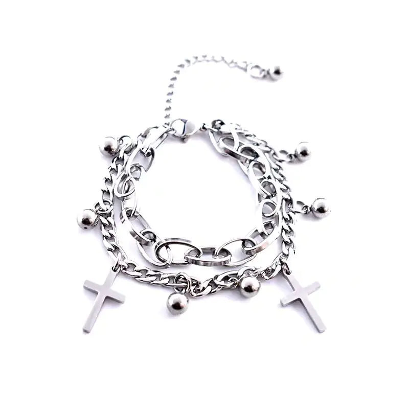 Vintage Double Cross Bracelet for Women