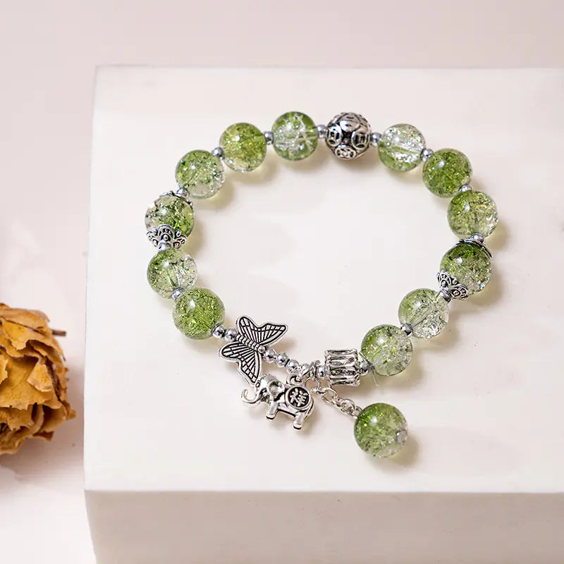 Chinese Style Butterfly Bracelet with Gradient Beads
