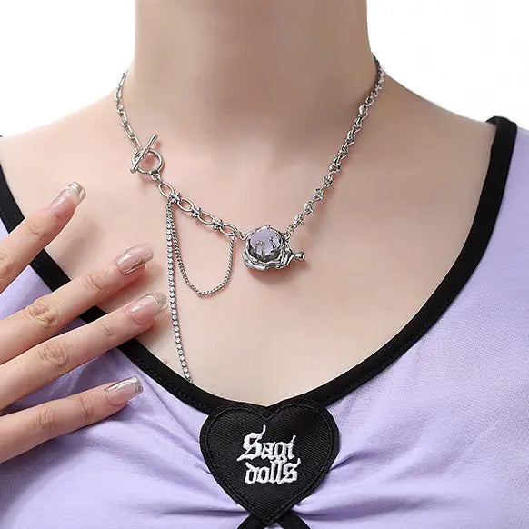 Purple Glacier Necklace for Women