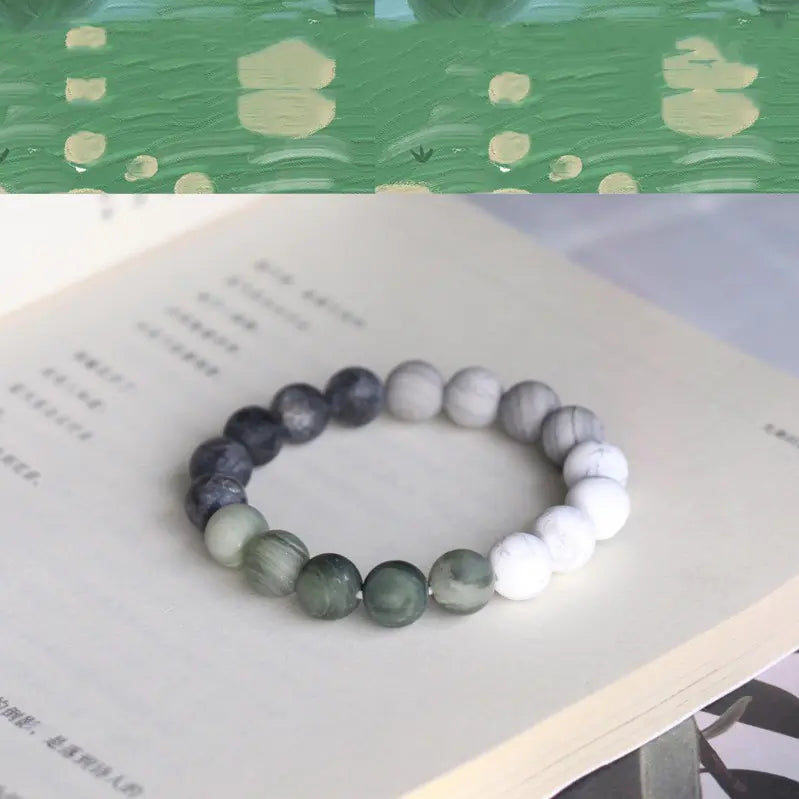 White Turquoise Collectible Bracelet with Rosary