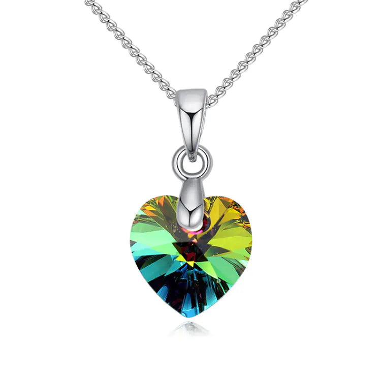 Austrian Crystal Necklace with Heart-Shaped Pendant