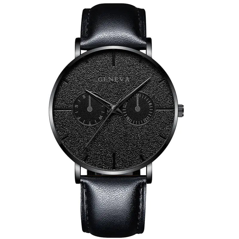 GENEVA Alloy Mesh Strap Quartz Watch for Men