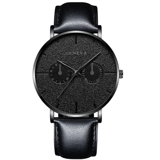 GENEVA Alloy Mesh Strap Quartz Watch for Men