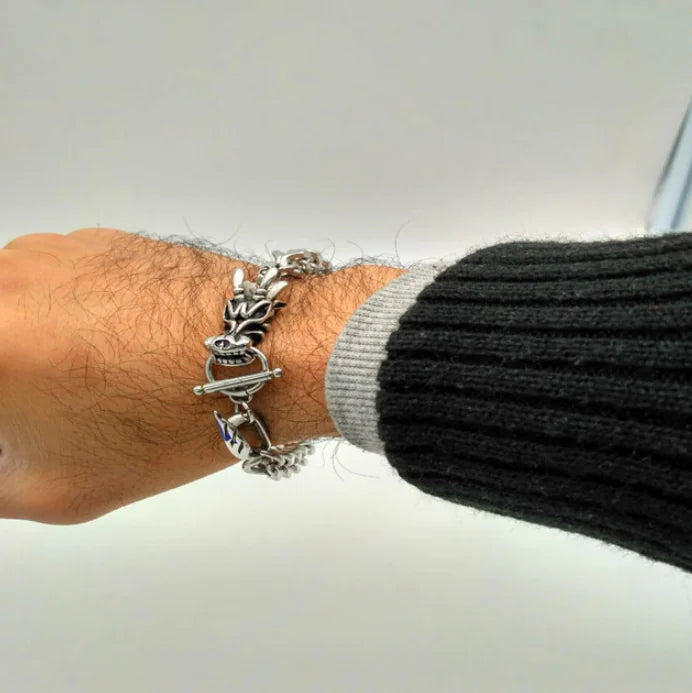 Titanium Steel Dragonhead Bracelet - Fashionable Men's Jewelry