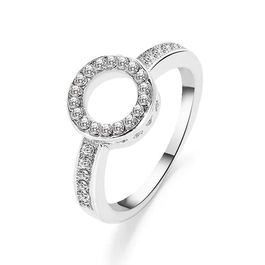 Geometric Diamond Ring for Women - Circle Design