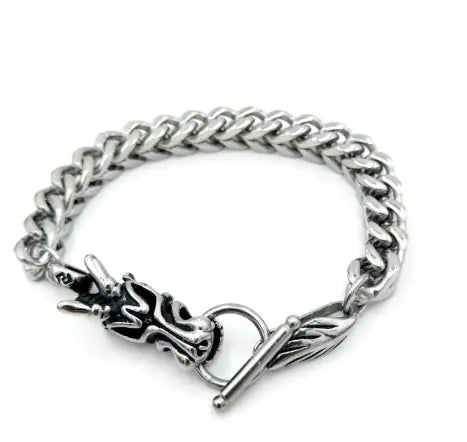 Titanium Steel Dragonhead Bracelet - Fashionable Men's Jewelry