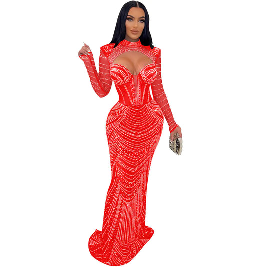 Ladies' Mesh Long Sleeve Dress